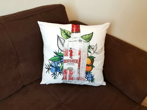 2x Beefeater Funda de Cojín de Gin 18"" 45x45cm Fiesta Regalo - Imagen 3 de 6