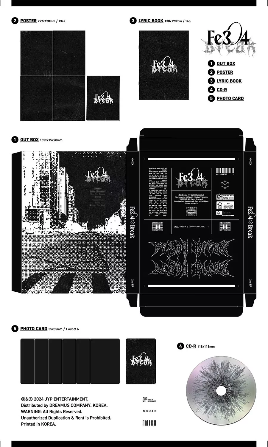 NMIXX [FE3O4: BREAK] 2nd EP Album POSTER Ver/CD+Lyric Book+