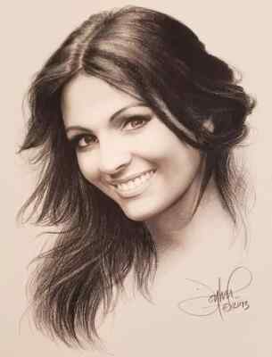 PINUP ARTIST JON HUL ORIGINAL DRAWING TITLED STUDY OF MODEL DENISE MILANI 2013