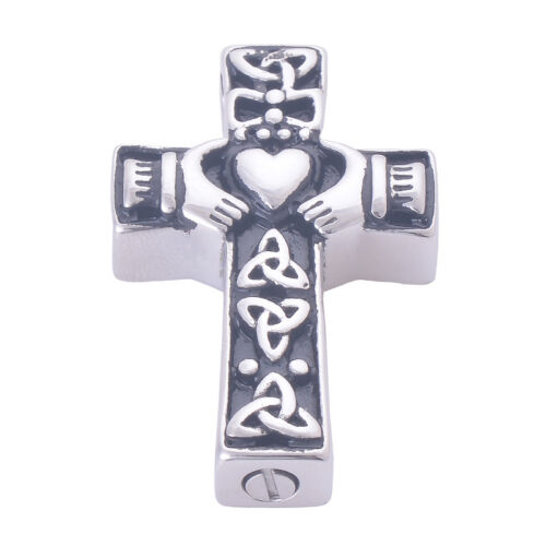CREMAZIONE GIOIELLI CENERE CROCE URNA CIONDOLO RICORDO COMMEMORATIVO COLLANA MEDAGLIONE UK - Foto 3 di 23