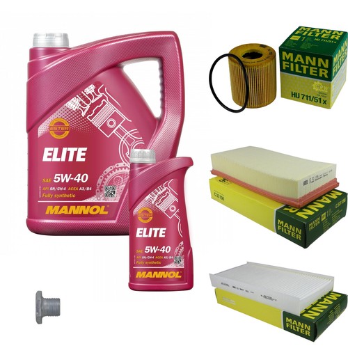 MANN Inspektionspaket 6 L MANNOL Elite 5W-40 für Citroën Peugeot Jumpy VF3V