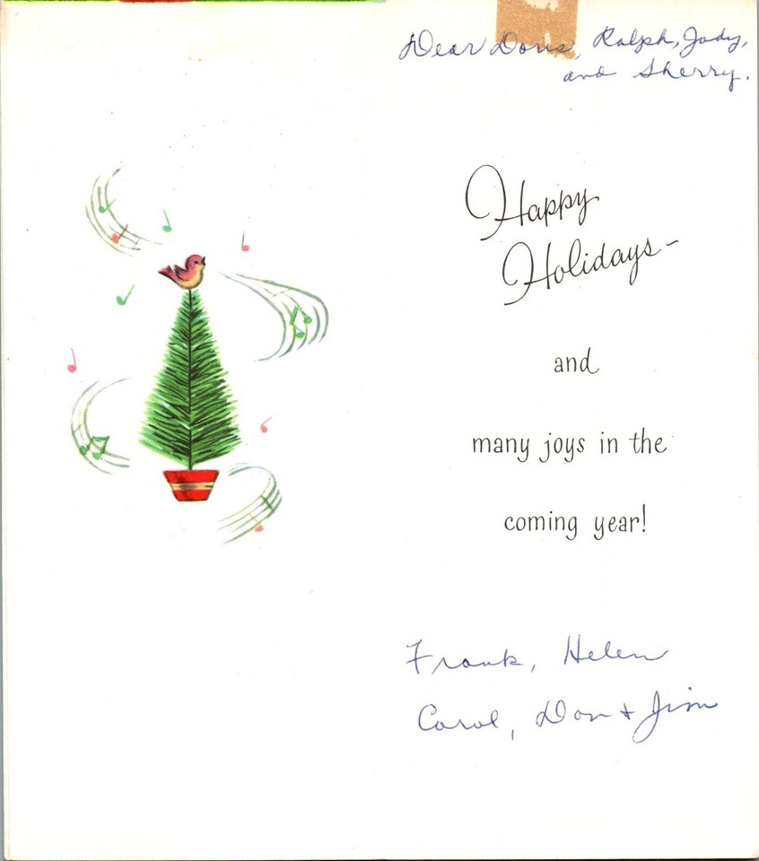 Santa Claus Music Box Angel VTG Christmas Greeting Card eBay