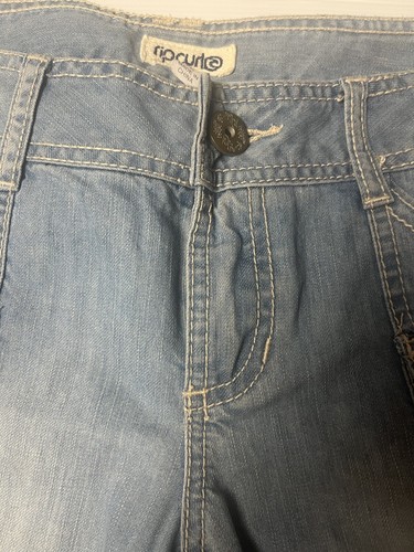Vintage Rip Curl Jean Shorts Jorts Gwaiam Pixie Walkshort Sz 12 Denim Cargo Low - Bild 3 von 11