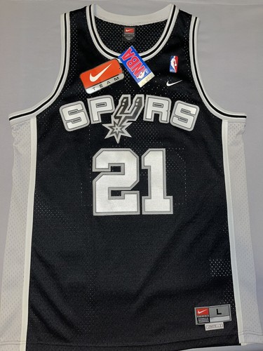 Vintage Nike Tim Duncan Black Jersey San Antonio Spurs Mens Large 2001 - Picture 2 of 12