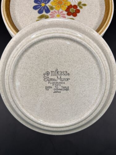 Mikasa Stone Manor Floribunda 7.75" Salad Plates F5813 Set /6 Vtg - Picture 5 of 5