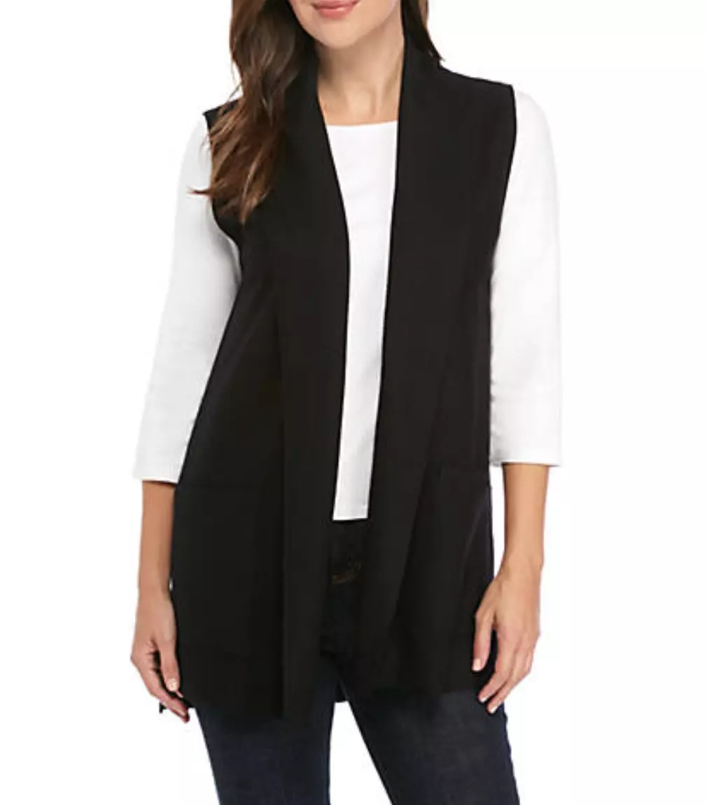 Eileen fisher black best sale vest