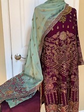 Shalwar Kameez Pakistani Designer Stitched-Large