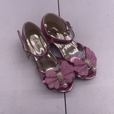 Amtidy Pink Sparkle Mary Jane Dress Shoes Youth Girls Size 11.5 27
