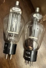 Pair NOS JAN CDZ 836 St Bottle Rectifier Vacuum Tubes  Matched Dates EEI