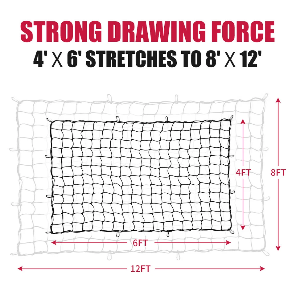 Латексный задний багажник кровать сверхпрочный шнур банджи грузовая сетка для Dodge Ram 1500 2500 - Изображение 2 из 4