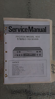 Proton 930 service manual original repair book stereo receiver radio