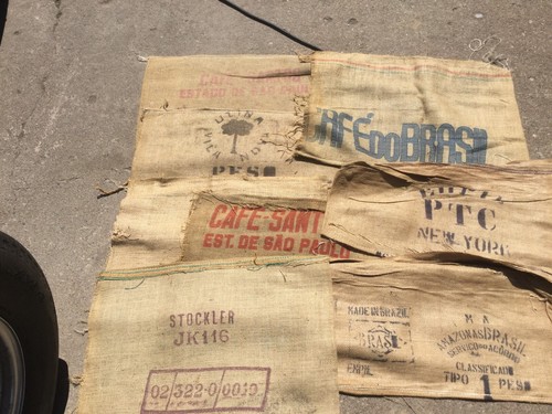 BURLAP COFFEE BAGS approx 17 x 24 in (lot of 12)