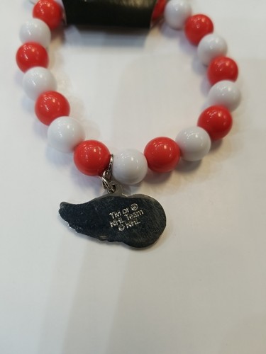 Detroit Red Wings Beaded Bracelet With Charm/ Color Beads (Stretch Band) NEW - Bild 4 von 5