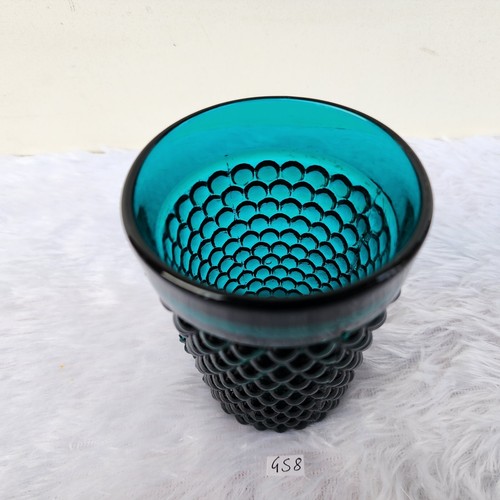 Antique Bubble Design Turquoise Blue Glass Tumbler Japan Extra Collectible GT234 - Picture 6 of 9