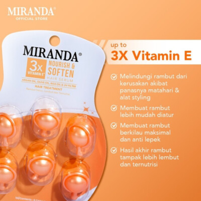 MIRANDA Hair Serum Nourish & Soften Damaged Hair Olive Argan