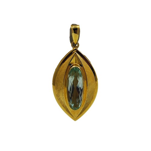Colgante aguamarina oro 585 14 quilates oro amarillo piedra preciosa valor 1390,- - Imagen 4 de 7