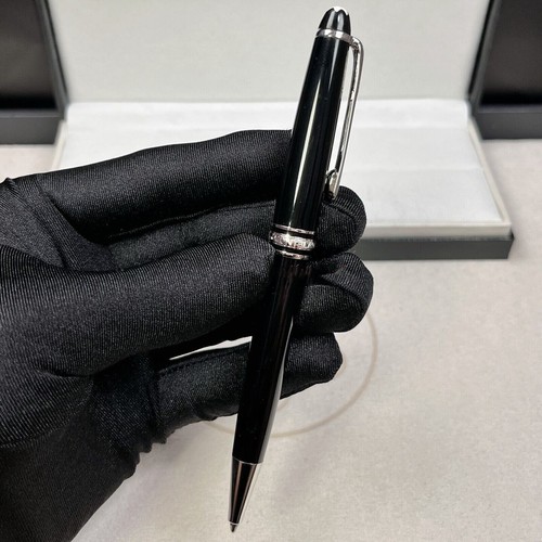 High Grade Resin Series Bright BlackSilver Clip 0.7mm Ballpoint Pen No