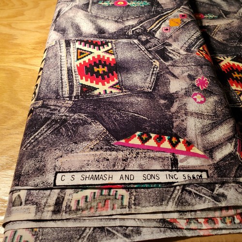 80er Look Acid Stonewash Jeans Taschen Stoff Shamash & Sons 5660 5 1/2 Yards + - Bild 4 von 7