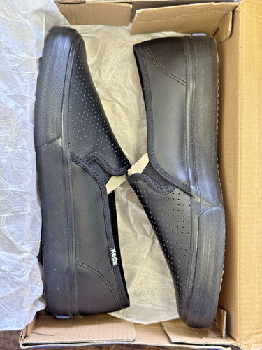 Zapatilla deportiva sin cordones para mujer Keds de dos pisos - WH56580, negra perforada - EE. UU. 7 - Imagen 6 de 7