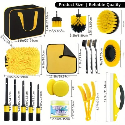 #ad 20pcs Interior Car Detailing and Cleaning Kit With Storage bag and Crevis Gel $23.99