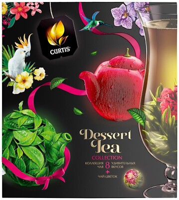 8 Sorten + Tee-Blume Schwarzer / Grüner Tee Tee-Set Curtis Dessert TEA 40 Butel