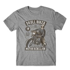 Skull Biker T-Shirt 100 Cotton Premium Tee NEW