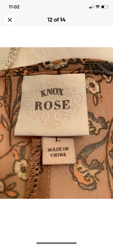 Knox Rose Sheer Floral Kimono Cardigan Cape Duster Romantic Flowy Size Large - Picture 12 of 16