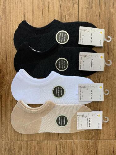 Bamboo Socks Low Cut No Show Sport Sock Men s7-14 Black White Beige - Foto 2 di 15