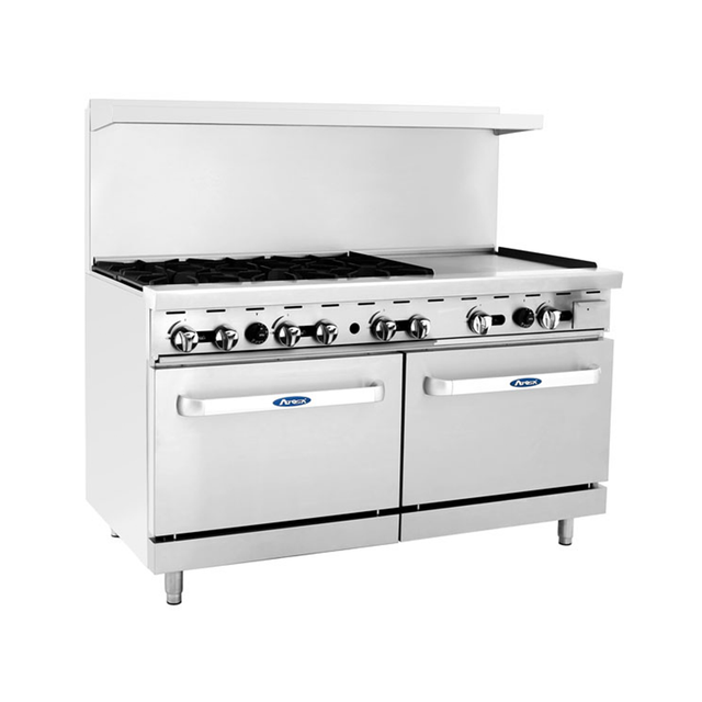 gas range with flat top grill