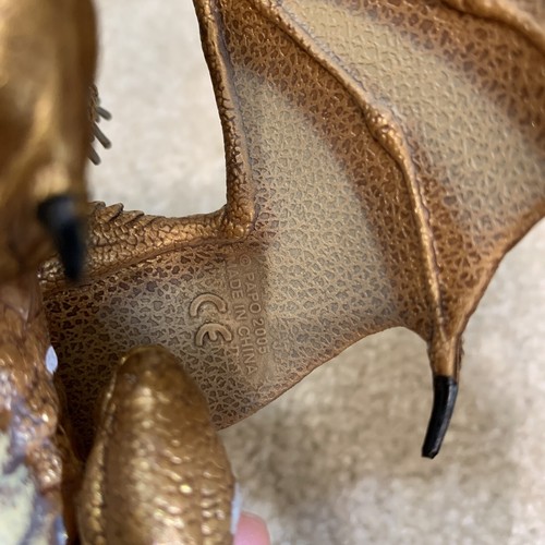 Golden Two Headed Dragon Fire Breathing Hydra Toy Figure Mythical 2005 Papo - Bild 7 von 12