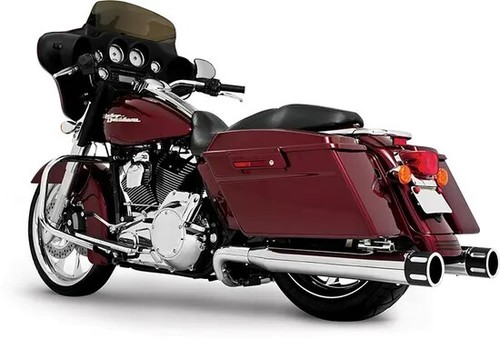 Eagle 4in. Slip-On Exhaust Chrome Blk Tip Harley Ultra Limited 17-22 - Picture 4 of 6