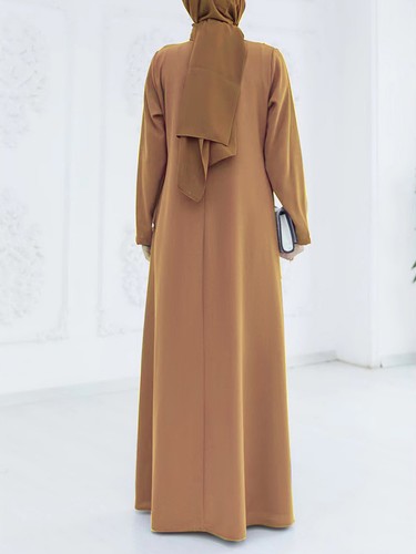 Muslim Women Dress Loose Casual Plain Color Arab Robe Islamic Lady Kaftan Abayas - Picture 42 of 47