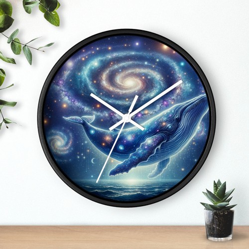 Home Decor Wall Clock Celestial Whale Cosmic Art Print - Picture 13 of 13