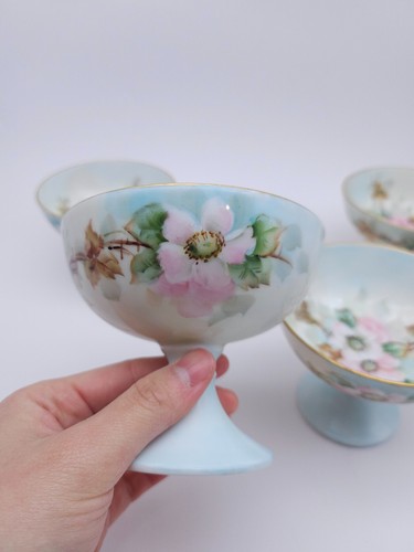 Vintage 4er Set Germany Thomas Bavaria Porzellan handbemalt Rosen floral - Bild 3 von 6