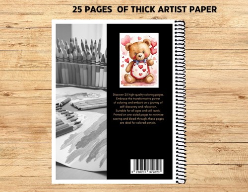 Valentine Doodles - Spiral Bound Coloring Book On Thick Artist Paper #014 - Imagen 3 de 3