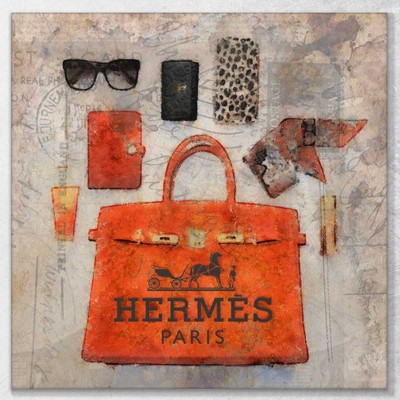 Quadro Hermès Borsa Cavallo Occhiali stampa su tela hr24 | eBay