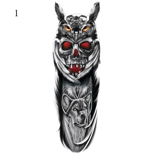 5x Pegatinas impermeables grandes temporales falsos tatuajes manga completa pierna brazo hombres mujeres - Imagen 181 de 259