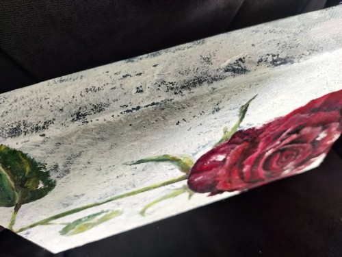 Red Rose. High Quality, Original with certificate, Handmade OIL PAINTING - Picture 4 of 4