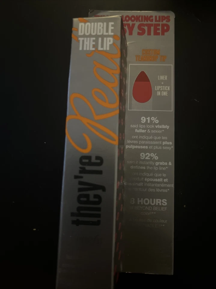 Lápiz labial y delineador Benefit They’re Real en uno ~ Juego de llamas ~ Nuevo en caja ~ 0,05 OZ X2 ~ Completo  Foto 2 de 2