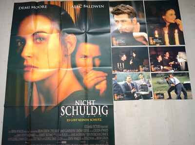 E342 6x Aushangfotos + DIN A0 Kinoplakat NICHT SCHULDIG Demi Moore Alec Baldwin