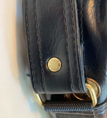 Borsa a tracolla retrò anni '90 Puma vinile blu navy messenger a righe rosse - Foto 14 di 16