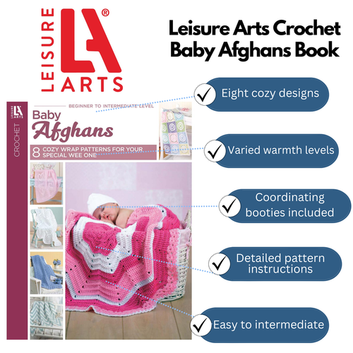 Leisure Arts Crochet Baby Afghans Crochet Book – Crochet Pattern Book with - Picture 2 of 7