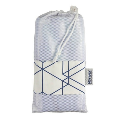 Norwex Suede Large Beach Towel w/ Baclock Packing Pouch Geo Print - NEW - Picture 2 of 5