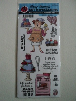 HAMPTON ART ART IMPRESSIONS BONNIE KREBS CLEAR STAMP SET /'PAR-TEE GOLFERS/' BNIP