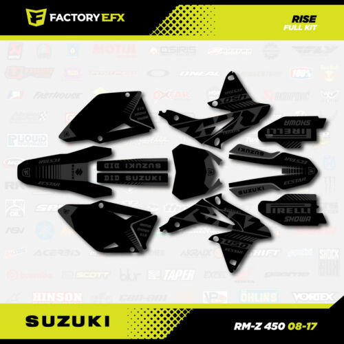 Kit de gráficos de carreras Blackout Rise se adapta a 08-17 pegatinas Suzuki RMZ450 RMZ 450 - Imagen 5 de 6