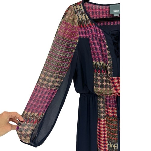 Anthropologie Maeve Rosalie Boho Patchwork Peasant Dress XS - Picture 8 of 12