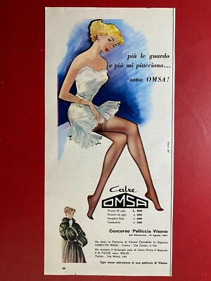 (P133) OMSA UNDERWEAR SOCKS 33x16 cm Advertising Advertising Clipping