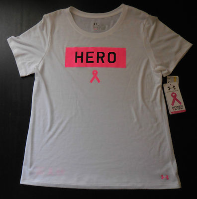 UNDER ARMOUR T-Shirt Women UA Hero Power in Pink Medium White/Pink/Black New