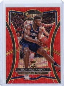 2019-20 Panini Select TMALL Red Wave Prizm Rookie #199 Zion Williamson