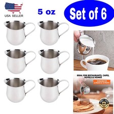 Set of 6 Stainless Steel Bell Creamer 5 oz  Coffee Cream Pitchers 150 ml